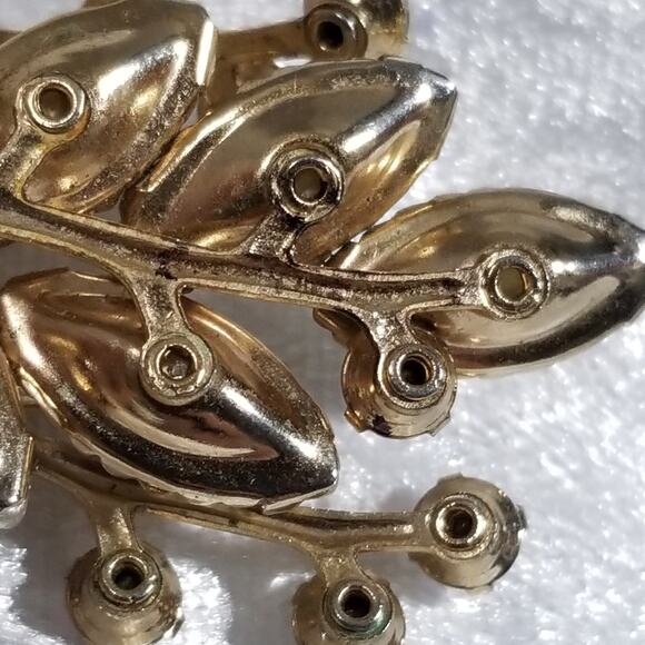 Vintage 80's floral brooch aurora borealis stones 1.1899 - Picture 7 of 16